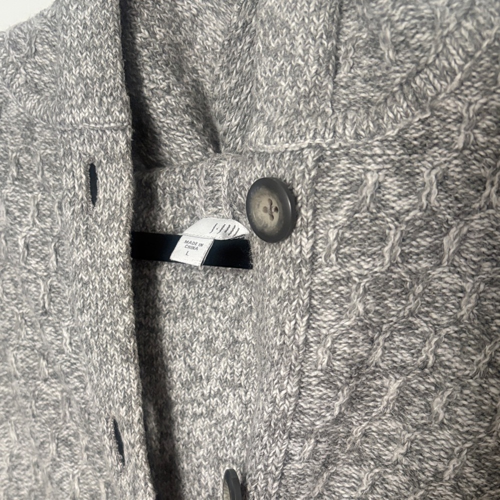 J.JILL Hooded Heather Gray Women's Sweater - Picture 10 of 12